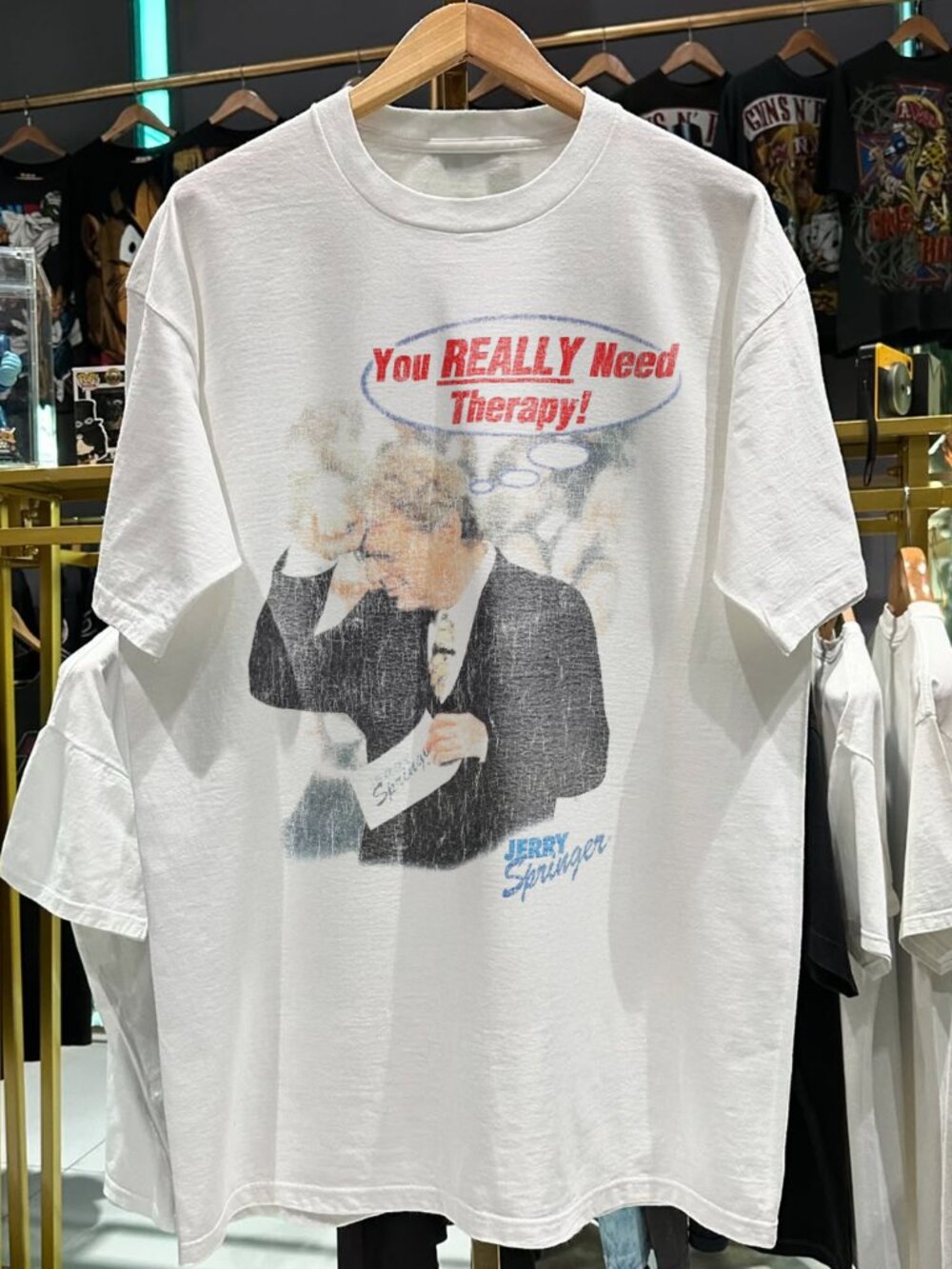 90s Jerry Springer You Really Need Therapy Rare White T-Shirt